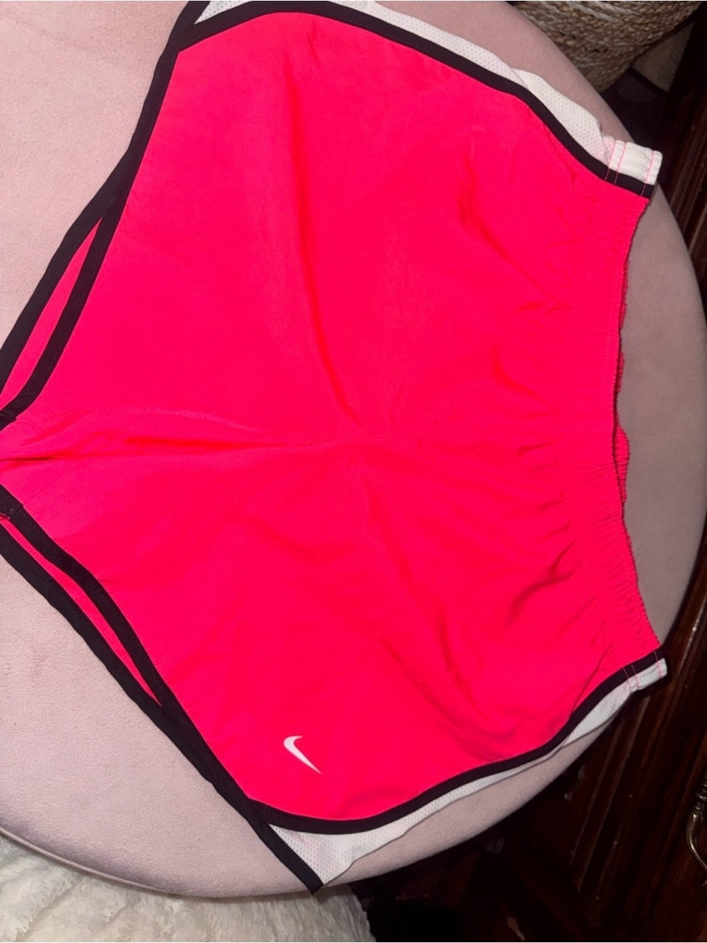 Nike Women's Hot Pink Athletic Shorts with Black Trim